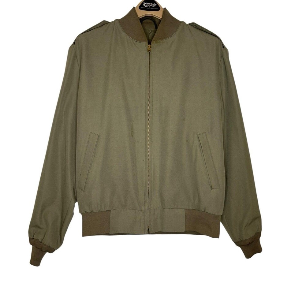 Flying Cross USMC Tanker Jacket 42 Long Pewter Green w/Rank Insignia Wool Blend
